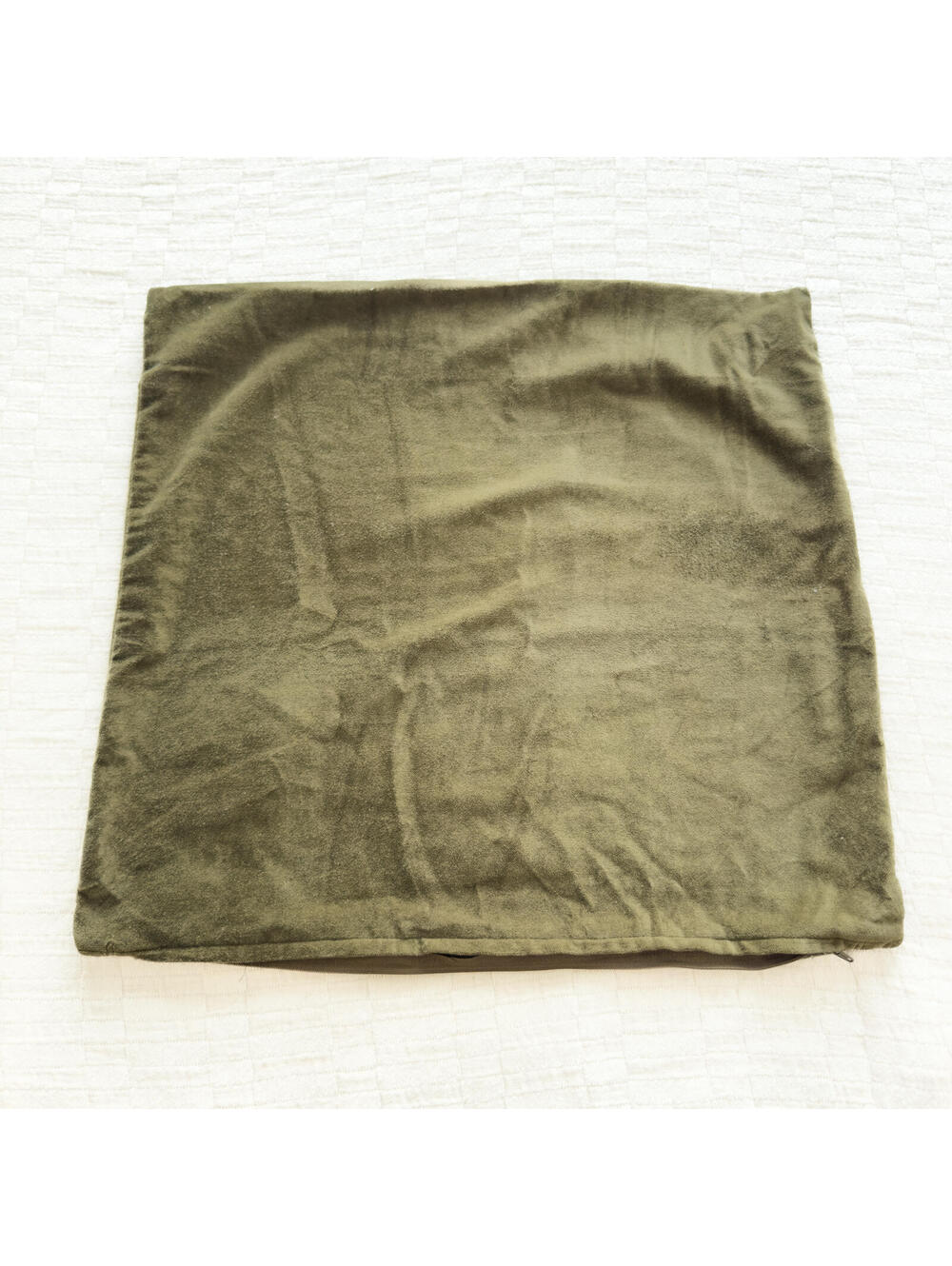 IKEA SANELA Olive Green Velvet Square Cushion Cover 20x20